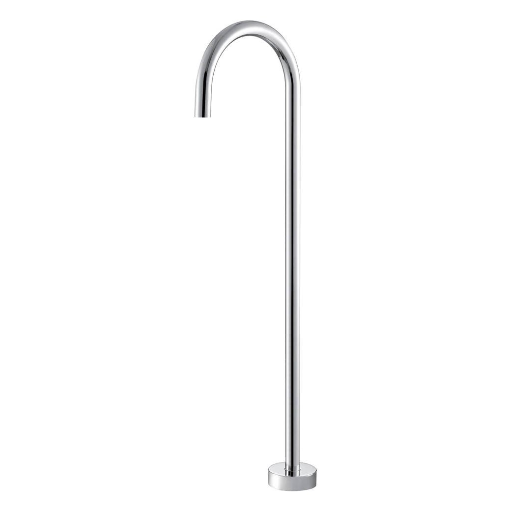Kaya Gooseneck Floor Mounted Bath Outlet, Chrome