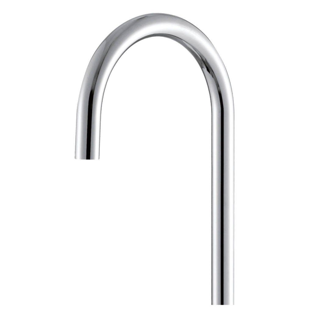 Kaya Gooseneck Floor Mounted Bath Outlet, Chrome