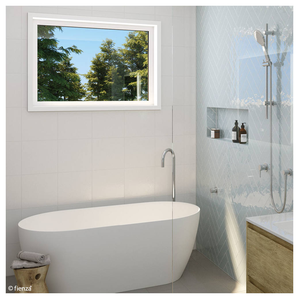 Kaya Gooseneck Floor Mounted Bath Outlet, Chrome