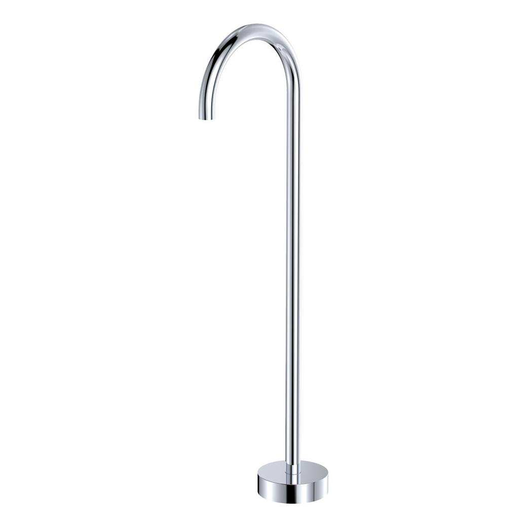 Kaya Gooseneck Floor Mounted Bath Outlet, Chrome
