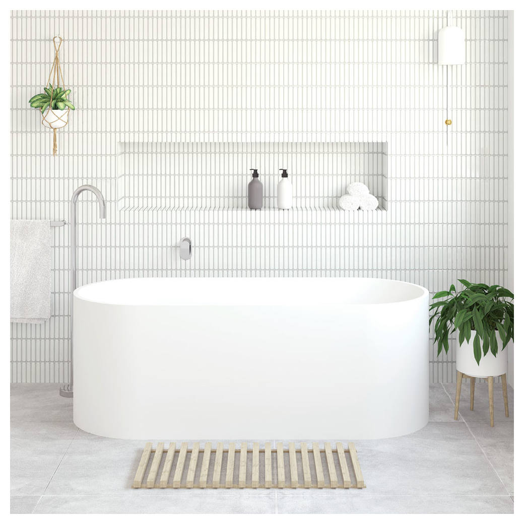 Encanto Resin Stone Bath, Matte White