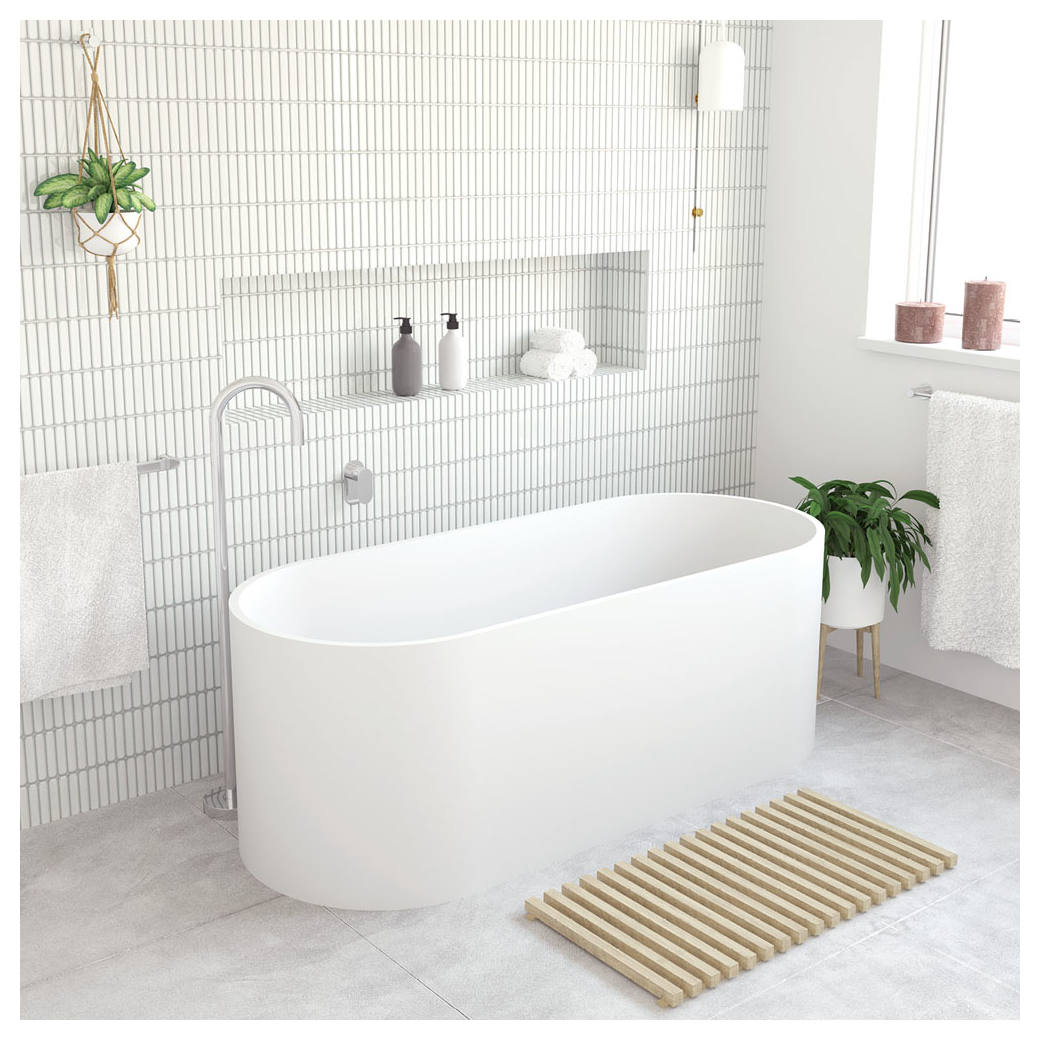 Encanto Resin Stone Bath, Matte White