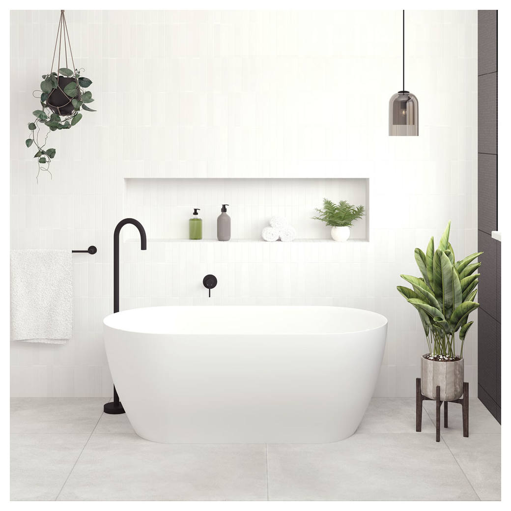 Kaya Solid Surface Bath, 1500mm, Matte White