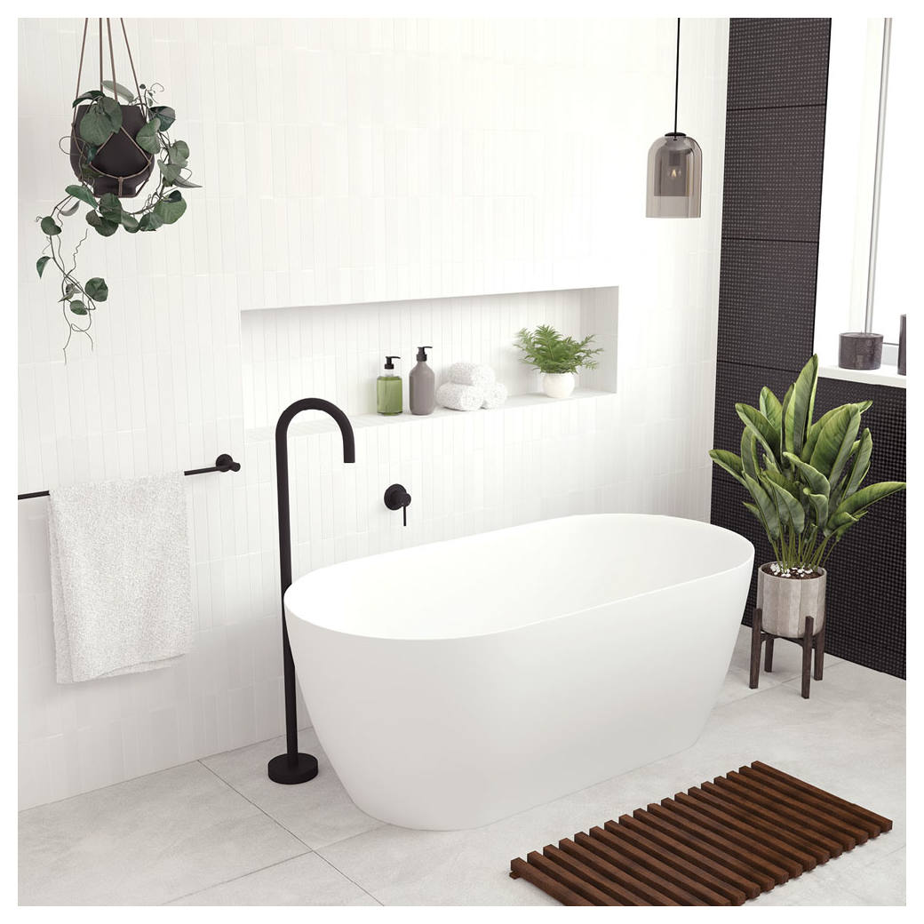 Kaya Solid Surface Bath, 1500mm, Matte White