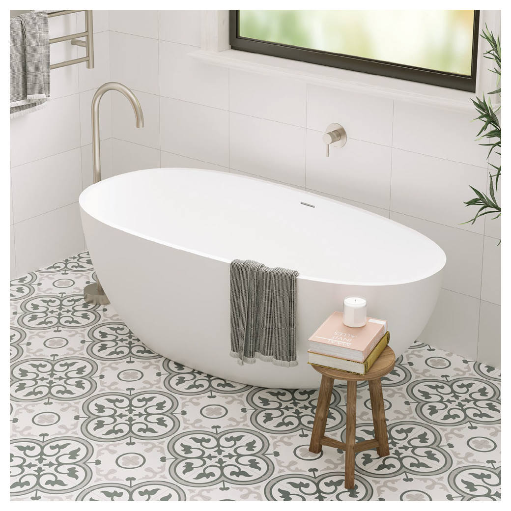 Bahama Solid Surface Bath, 1500mm, Matte White