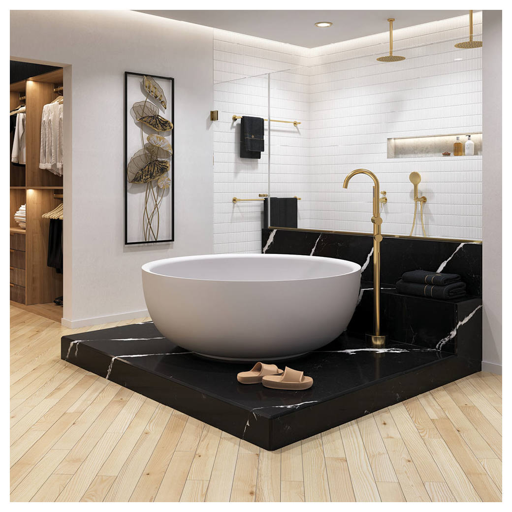 Shinto Cast Stone Solid Surface Bath 1350mm Matte White