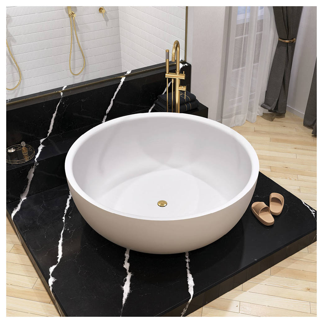 Shinto Cast Stone Solid Surface Bath 1350mm Matte White