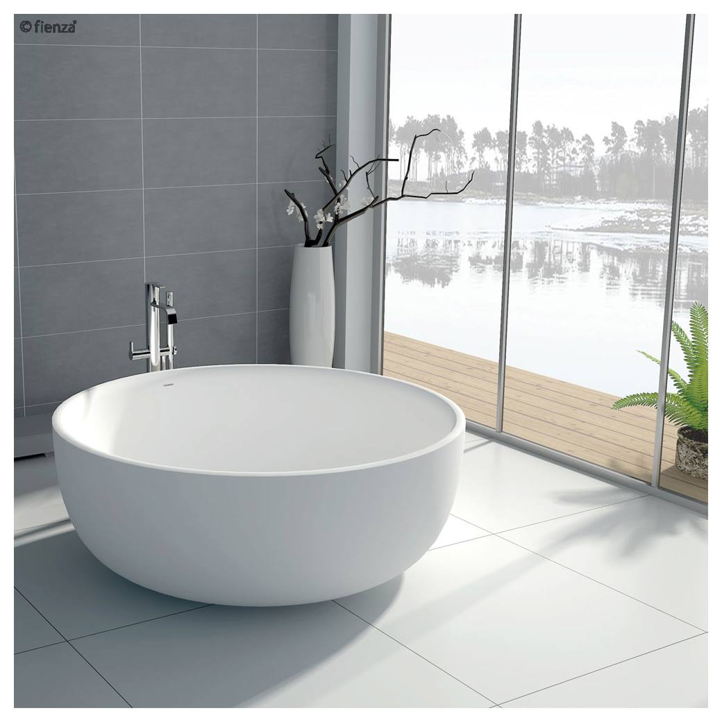 Shinto Cast Stone Solid Surface Bath 1350mm Matte White