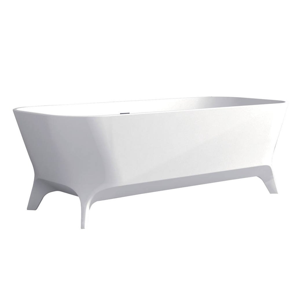 Hampton Cast Stone Solid Surface Bath 1600mm Matte White