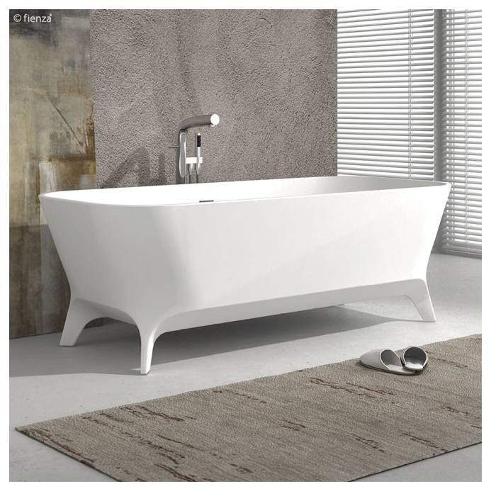 Hampton Cast Stone Solid Surface Bath 1600mm Matte White