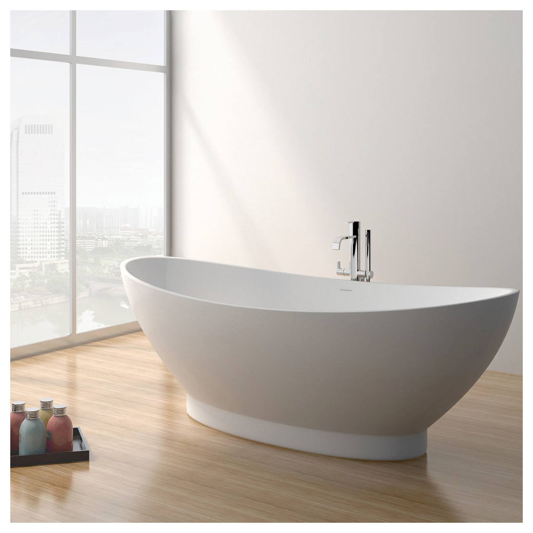 Antonia Solid Surface Bath, Matte White