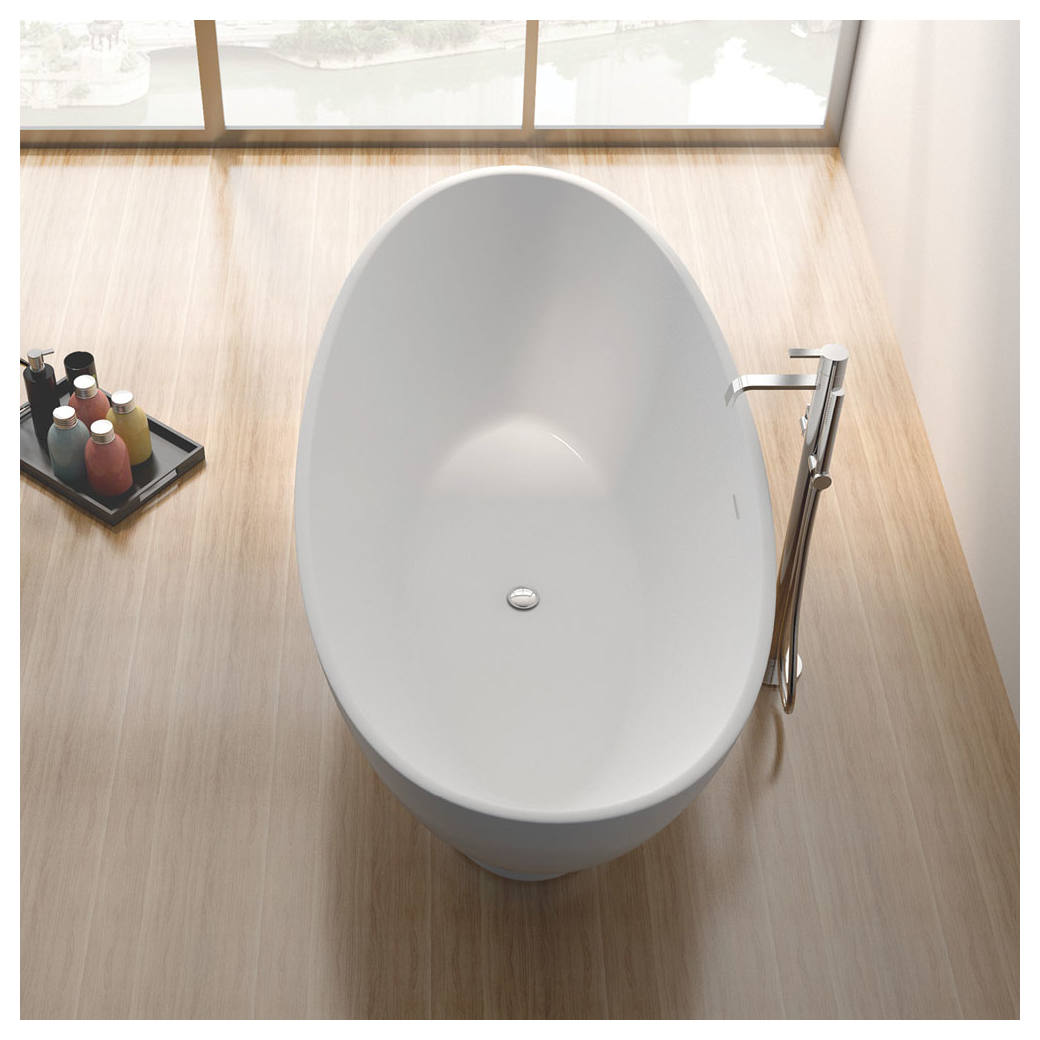 Antonia Solid Surface Bath, Matte White