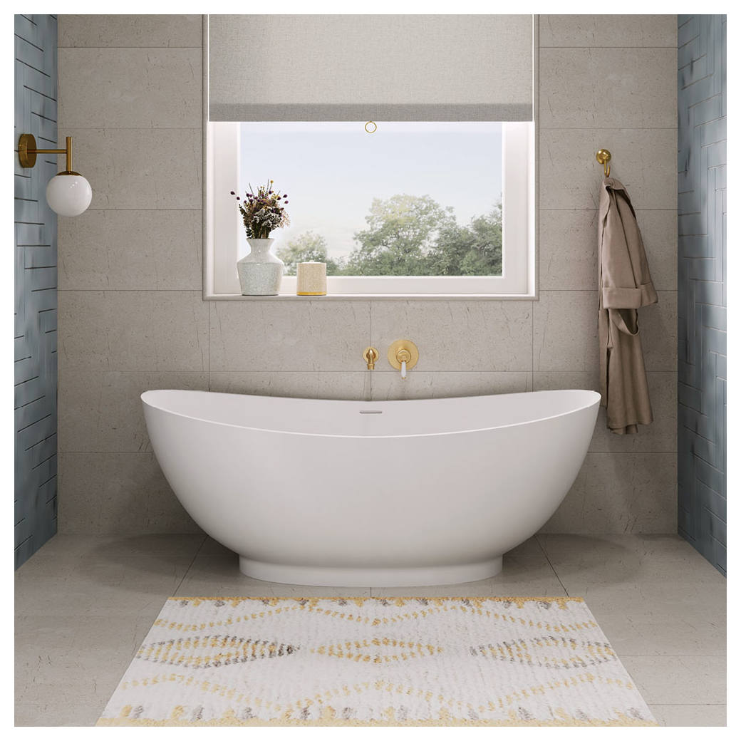 Antonia Solid Surface Bath, Matte White