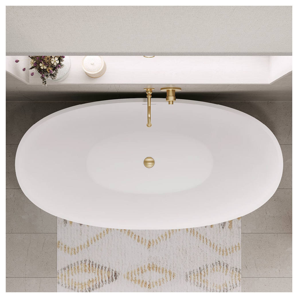 Antonia Solid Surface Bath, Matte White