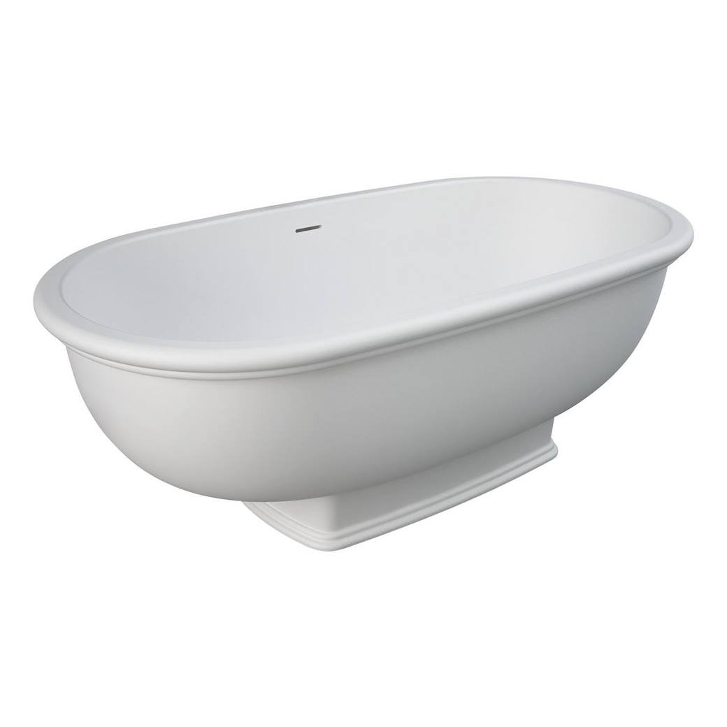 Washington Cast Stone Solid Surface Bath 1560mm Made in Italy Matte White