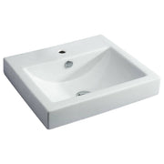 Low Profile Semi-Inset Basin, 3TH, Gloss White