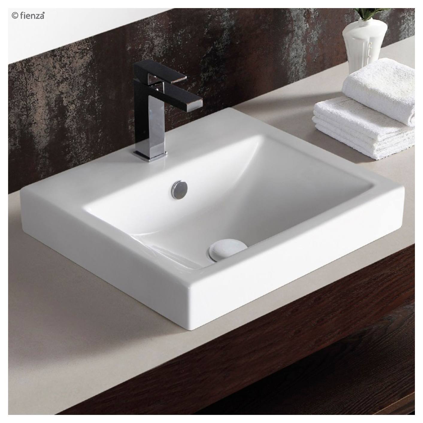 Low Profile Semi-Inset Basin, 3TH, Gloss White