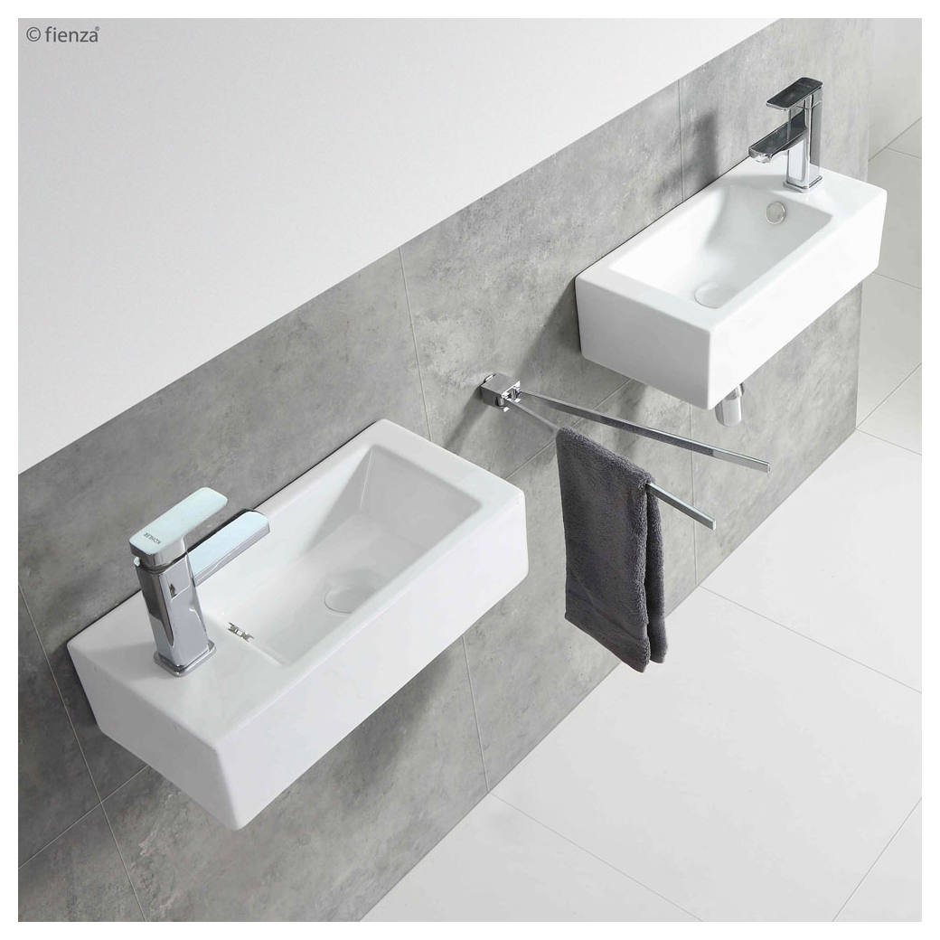Linea Right-Hand Wall Basin, Gloss White