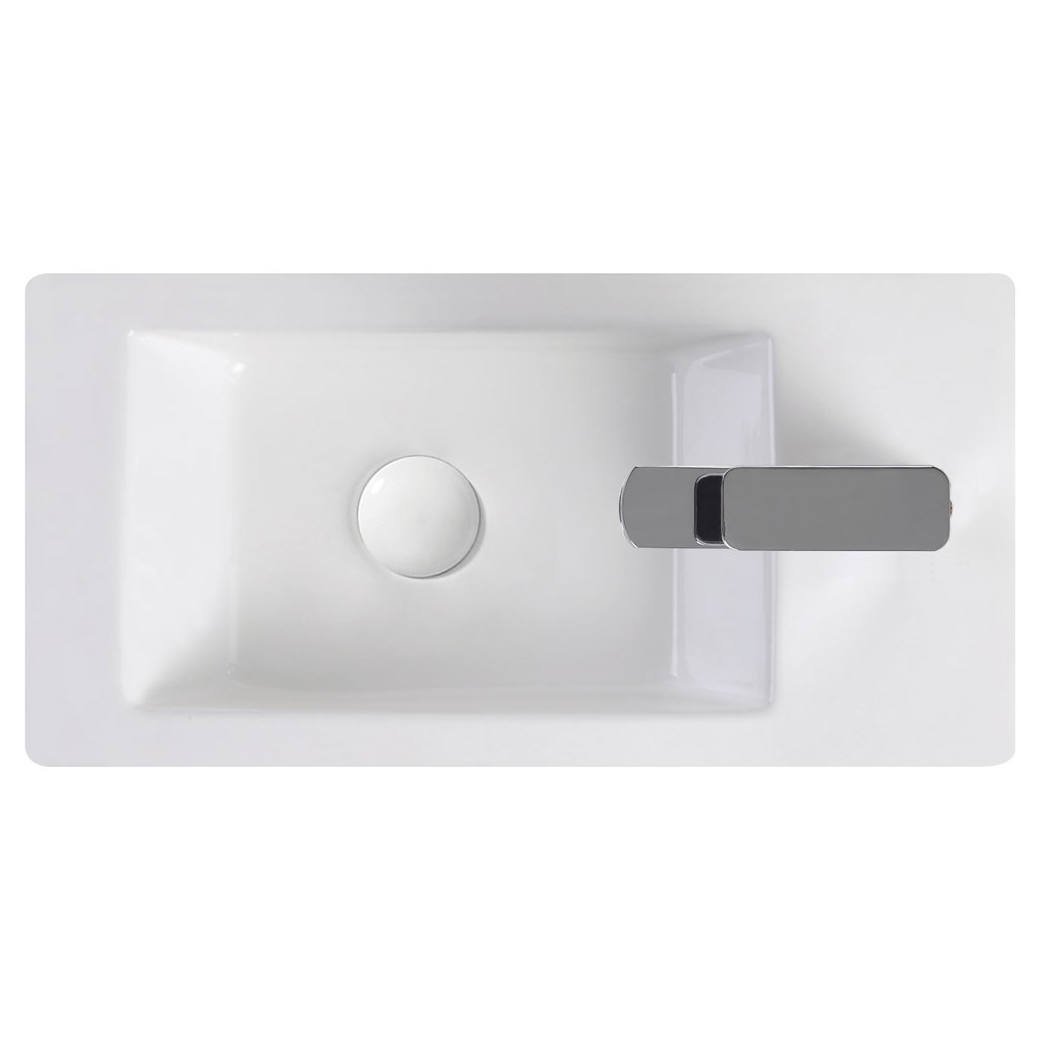 Linea Right-Hand Wall Basin, Gloss White