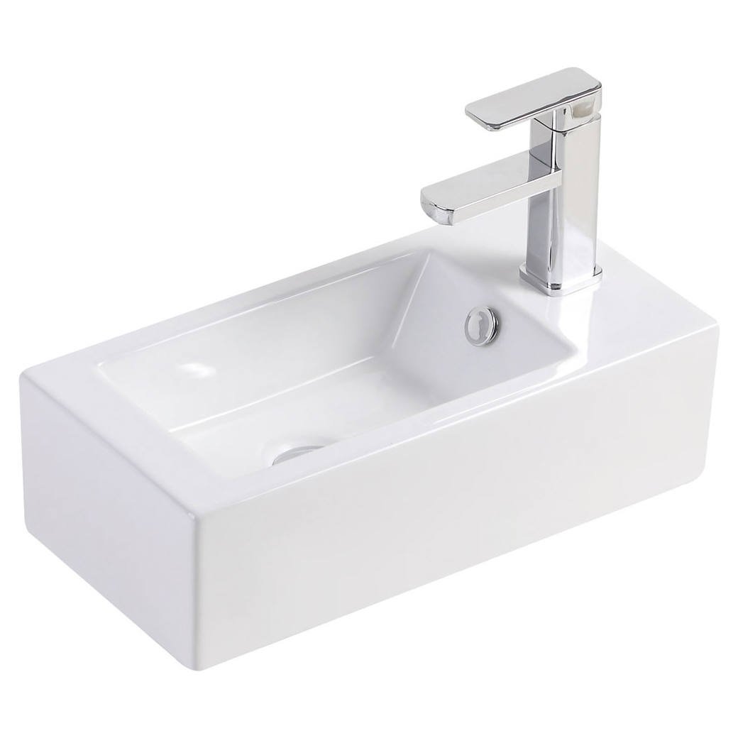 Linea Right-Hand Wall Basin, Gloss White