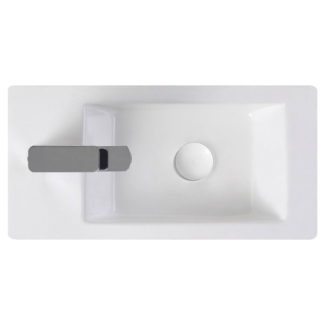 Linea Left-Hand Wall Basin, Gloss White