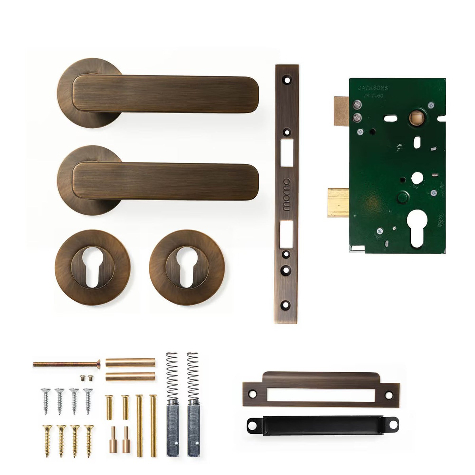 Momo Aspen Lever Solid Brass Mortice Entrance Set Bronze