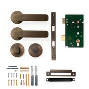 Momo Aspen Lever Solid Brass Mortice Privacy Set Bronze