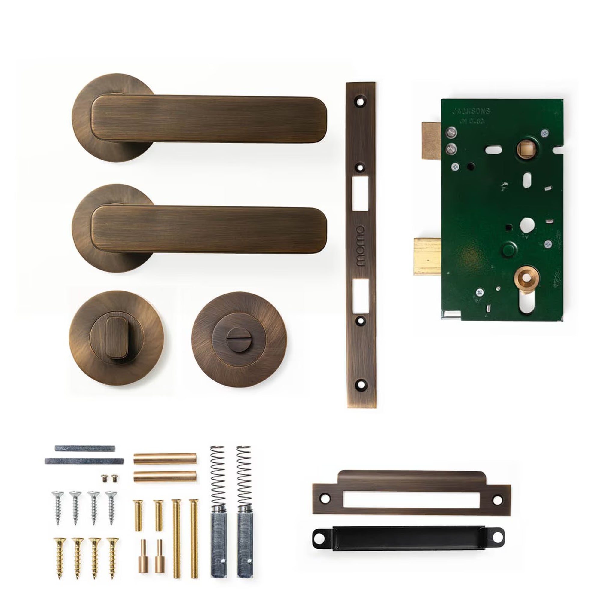Momo Aspen Lever Solid Brass Mortice Privacy Set Bronze