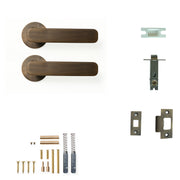 Aspen Lever Solid Brass Tubular Latch Passage Set Bronze