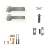 Aspen Lever Solid Brass Tubular Latch Passage Set Dull Brushed Nickel