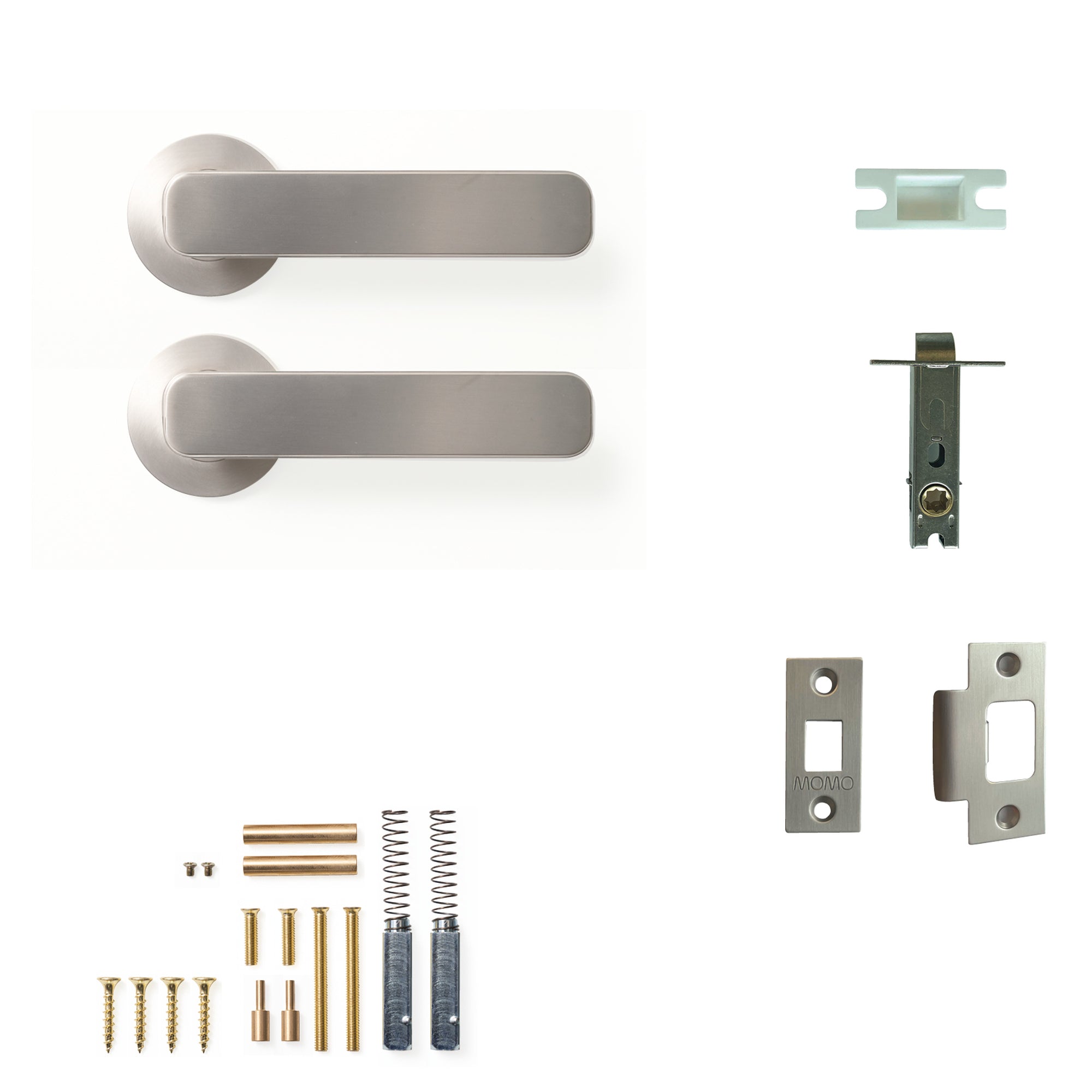 Aspen Lever Solid Brass Tubular Latch Passage Set Dull Brushed Nickel