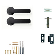 Aspen Lever Solid Brass Tubular Latch Passage Set Matt Black