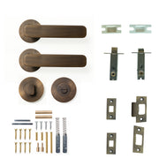Aspen Lever Solid Brass Tubular Latch Privacy Set Bronze