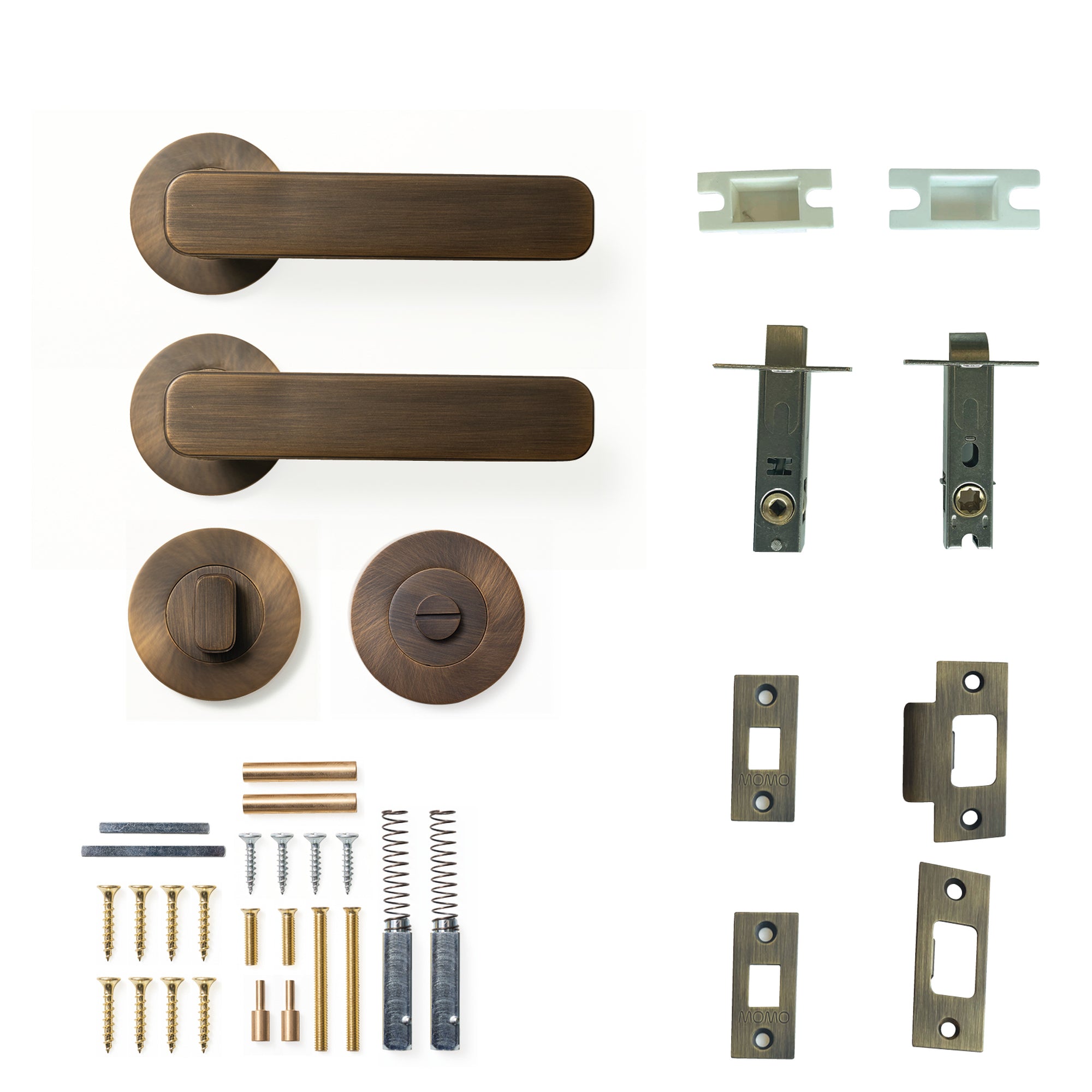 Aspen Lever Solid Brass Tubular Latch Privacy Set Bronze