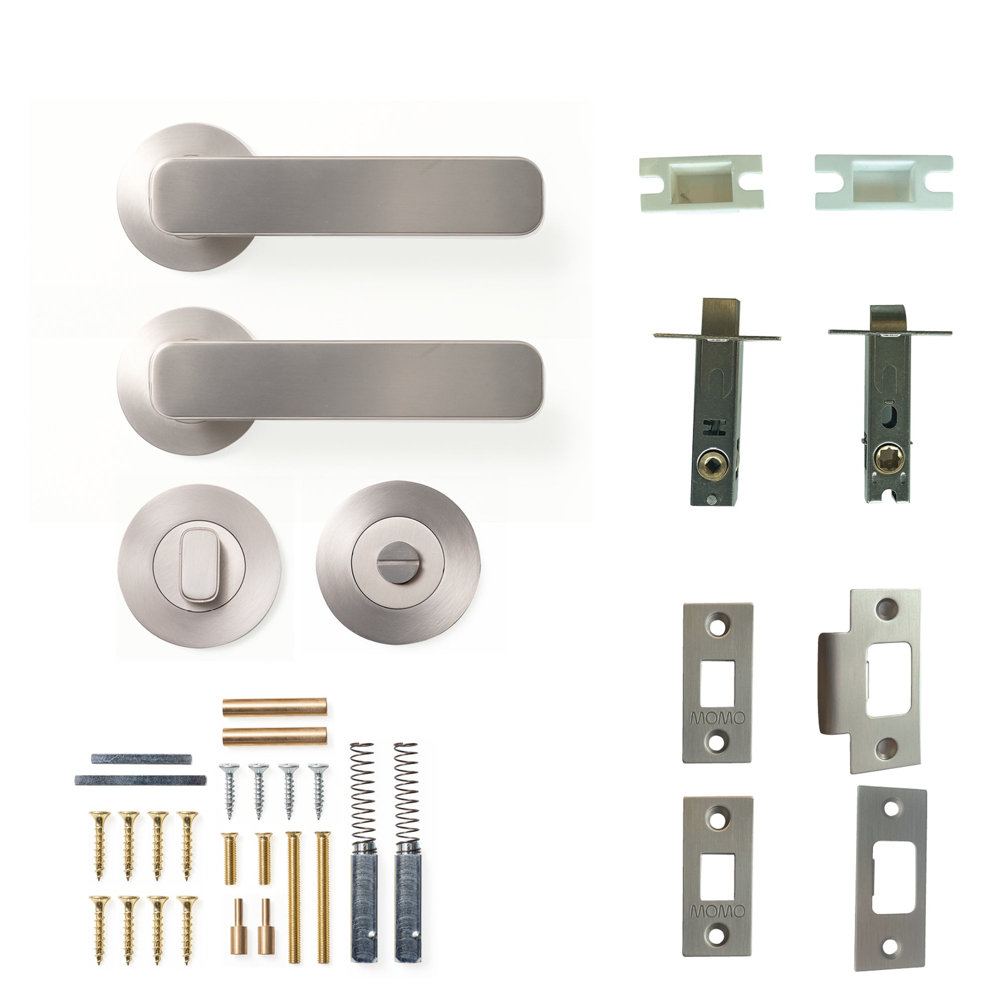 Aspen Lever Solid Brass Tubular Latch Privacy Set Dull Brushed Nickel
