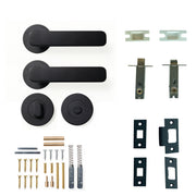 Aspen Lever Solid Brass Tubular Latch Privacy Set Matt Black