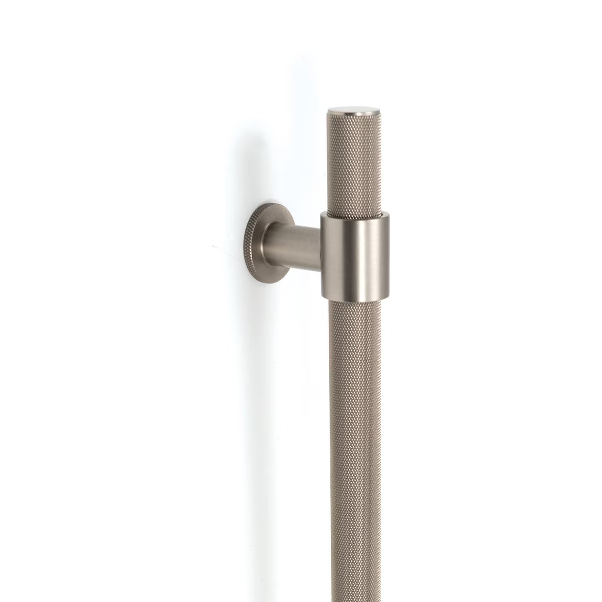Momo Belgravia Knurled Door Pull with Back to Back Fixing 416mm Dull Brushed Nickel