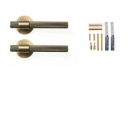 Momo Belgravia Knurled Lever Handle Set Dark Brushed Brass