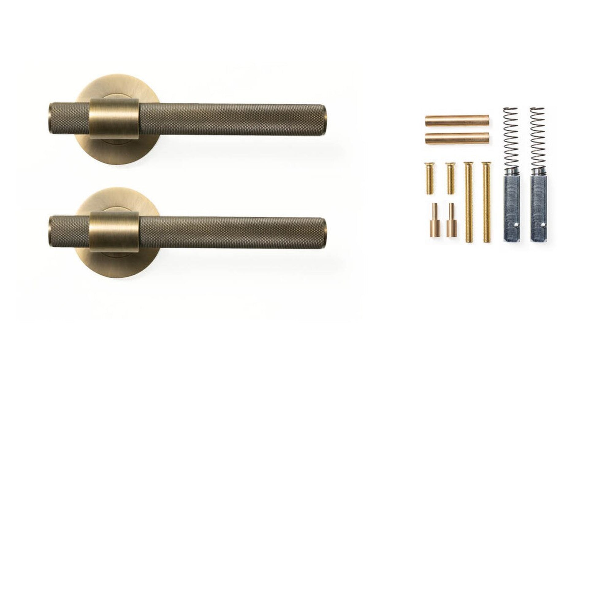 Momo Belgravia Knurled Lever Handle Set Dark Brushed Brass