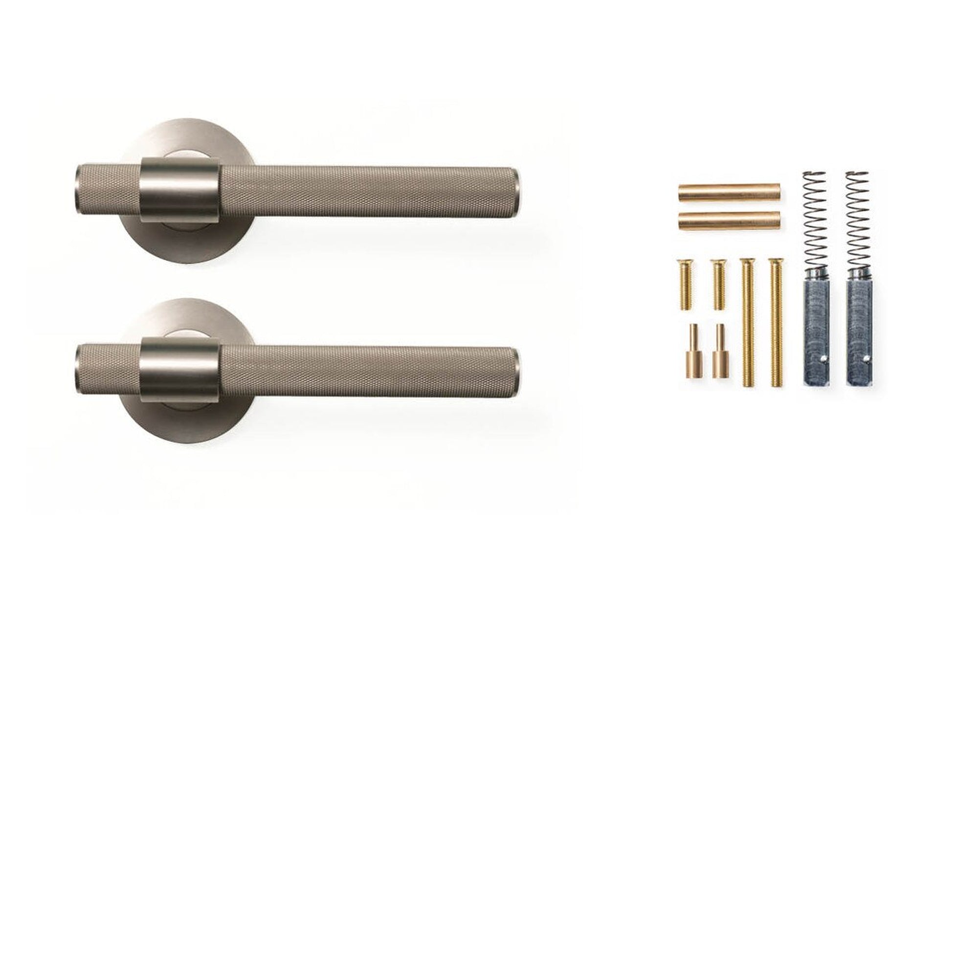 Momo Belgravia Knurled Lever Handle Set Dull Brushed Nickel