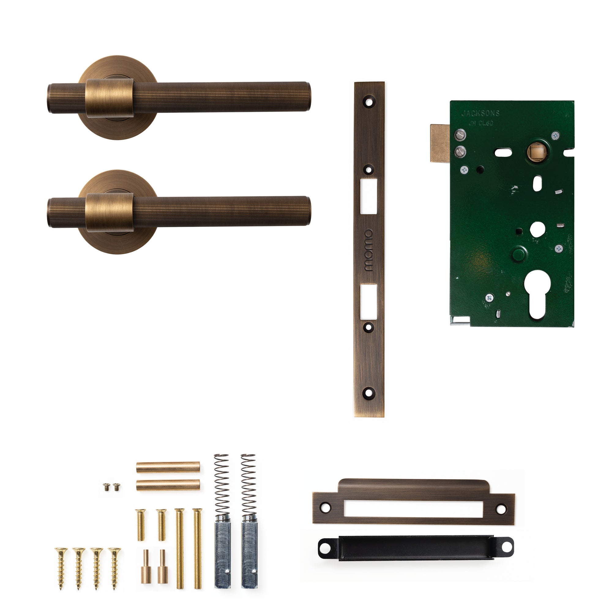 Momo Belgravia Lined Lever Solid Brass Mortice Passage Set Bronze