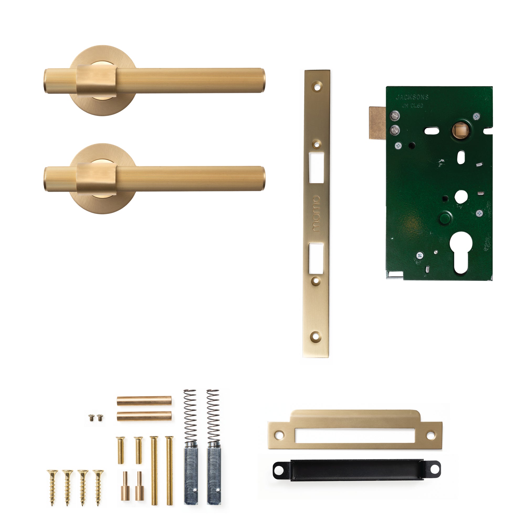 Momo Belgravia Lined Lever Solid Brass Mortice Passage Set Brushed Satin Brass