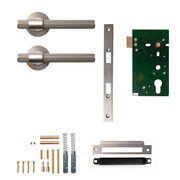 Momo Belgravia Lined Lever Solid Brass Mortice Passage Set Dull Brushed Nickel