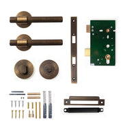 Momo Belgravia Lined Lever Solid Brass Mortice Privacy Set Bronze