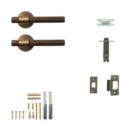 Momo Belgravia Lined Lever Solid Brass Tubular Latch Passage Set Bronze