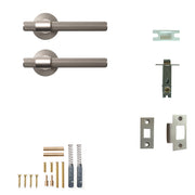 Momo Belgravia Lined Lever Solid Brass Tubular Latch Passage Set Dull Brushed Nickel