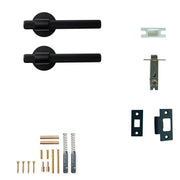 Momo Belgravia Lined Lever Solid Brass Tubular Latch Passage Set Matt Black