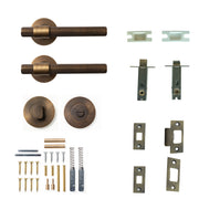 Momo Belgravia Lined Lever Solid Brass Tubular Latch Privacy Set Bronze