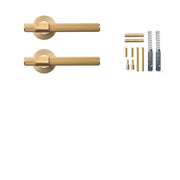 Momo Belgravia Lined Lever Handle Set Brushed Satin Brass