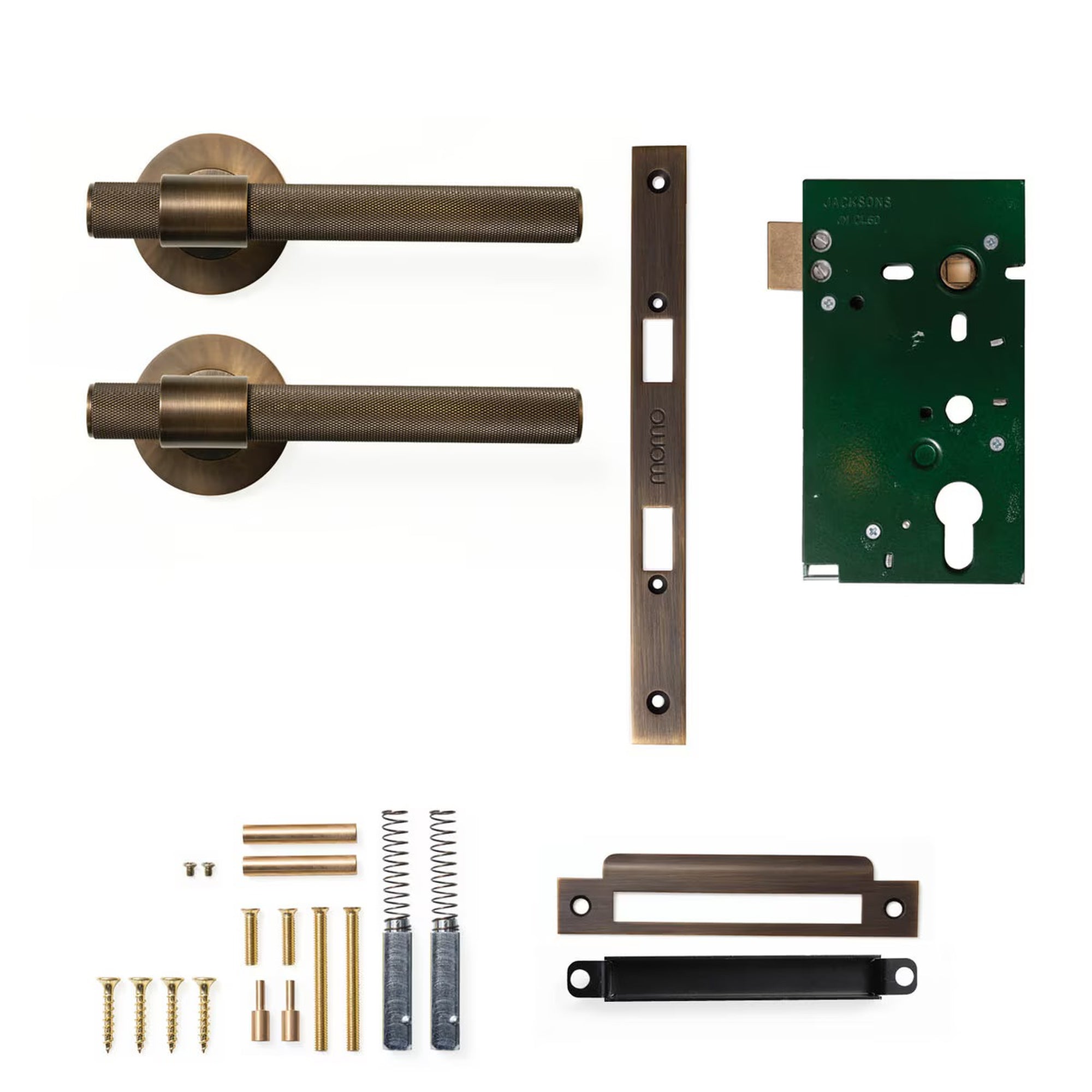 Momo Belgravia Knurled Lever Solid Brass Mortice Passage Set Bronze